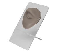 Silicone Eye Eyebrow Model Simulated Piercing Practice Eye with Stand Jewelry Display (Deep Skin Tone)