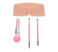 Silicone Eye Makeup Practice Board, Makeup Mannequin Face Board for Beginners, Soft Reusable Skin - Like with Eyeshadow Brush, Nose Shadow Brush and Blush Brush for