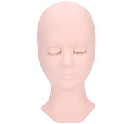 Silicone Eyelash Extension Practice Head Removable Eyelids Lash Extension Training Manikin Head for Cosmetology Students and Beginners Soft Realistic Skin Texture 10.6 x 5.2 x (Pink head mold)