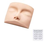 Silicone Eyelash Extension Practice Model with Realistic Skin Texture for Beginner Beauty Technicians and Makeup Artists Washable Eyelash Mannequin