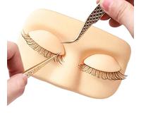 Silicone Eyelash Extension Practice Platƒořm - Mannequin Head With Closed Eye Model And Single-Layer Lashes | Soft Reusable Lash Training Tool For Salon, Studio And Beginner Practice