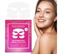 Silicone Face and Forehead Wrinkle Patches: Facial Wrinkle Patch for overnight and Smile Line and Under Eye Patches Forehead Wrinkle Treatment (White(5pcs x 1pack))