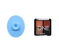 Silicone Face Cleanser Scrubber (Big) + Little One 4-in-1 Eyeshadow Palette | Ultra Pigmented, Easy to Blend & Long Lasting Eye Makeup Kit | Shade: Artist Love-01