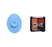Silicone Face Cleanser Scrubber (Small) + Little One 4-in-1 Eyeshadow Palette | Ultra Pigmented, Easy to Blend & Long Lasting Eye Makeup Kit | Shade: Artist Love-01