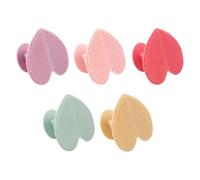 Silicone Face Cleansing Brush Set, Combination | Manual Two-Texture Scrubber, 5 Piece Heart-Shaped Wash Tools for Daily Care