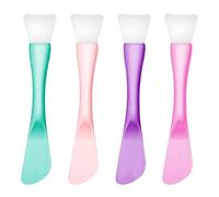Silicone Face Mask Applicator, 4 PCS Double-End Face Mask Brush Reusable Facial Masks Brushes Washable Cosmetic Spatula Colors Beauty Spatula Tools for Apply Cream Lotion Mud Clay Gel Foundation