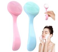 Silicone Face Scrubber 2PCS Silicone Face Brush Manual Facial Cleansing Brush with Handle Deep Cleaning Gentle Exfoliating Face Exfoliator Brush for Face Care