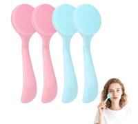 Silicone Face Scrubber, 4PCS Face Scrubber, Face Exfoliator Tool, Face Brush Exfoliator, Facial Cleansing Brush for Blackheads Makeup Residues Removal for All Skin Types (Blue and Pink)
