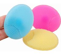 Silicone Face Scrubbers Exfoliator Brush-Facial Cleansing Brush Pad Value 3 6 Pack, Scrub Scrubby Pore Blackhead Removing Exfoliating-Unique For Girl Sister Friend (6 Pack, 2 Blue+2 Pink+2 Yellow)