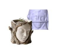 Silicone Face Shape Planter Mold for Resin Art Concrete Cement Casting Decorative Candle Container