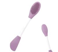 Silicone Facial Brush, Double-Headed Face Applicator, Deep Cleansing Mud Scrubber, Soft Exfoliatings Tool, Beauty Accessory for Makeup Removal, Skin Care, Daily Face Care Use 16.2cm/6.38in
