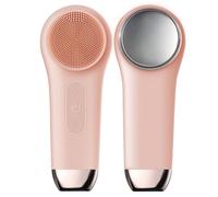 Silicone Facial Cleansing Device - Rechargeable Waterproof Face Brush with 3 Speeds & Temperature Control, Pore Cleaning Tool for Makeup Removal. (Pink)