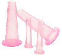 Silicone Facial Cupping Therapy Set | Vacuum Massage Cup Kit for Face, Neck, Back & Eyes | Anti Cellulite, Muscle Tension Relief | Spa & Home Health Care Tool (Pink，5Pcs)