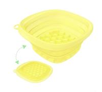 Silicone Facial For Ice Bath Bowl with Built-in For Ice Stream Grid for Deep Cooling and Vagus Nerve Stimulation (yellow)