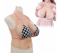 Silicone Fake Breastplate - K Cup Half Body Boobs for Crossdressers, Drag Queens, and Costume Use