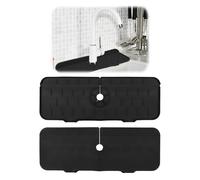 Silicone Faucet Mat for Kitchen Sink 37cm*13.5cm Silicone Draining Mat Tap Sink Water Splash Guard Behind Faucet Drainer Mat Sink Protector Faucet SoapHolder Drying Mat Kitchen Counter Worktop Protect