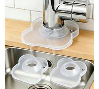 Silicone Faucet Mat for Kitchen Tap Compact Sink Splash Guard Protectors Behind Draining,Clear 2PCS