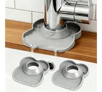 Silicone Faucet Mat for Kitchen Tap Compact Sink Splash Guard Protectors Behind Draining,Grey 2PCS