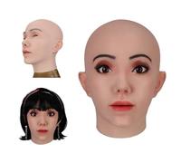 Silicone Female Face Mask Realistic Handmade Full Face Makeup Beauty Mask for Crossdresser Halloween