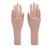 Silicone Female Hand Model, Bendable Reusable Mannequin Hand for Nail Art Practice, Soft Lifelike Flexible Display Hand with Realistic Lines for Painting and Ring Display