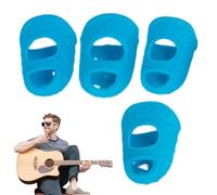 Silicone Finger Guard, Guitar Fingertip Protector | 4 Pack Soft Breathable Silicone Finger Protectors - Finger Sleeve, Thumb Picks, Small Guitar Nails for String Instruments