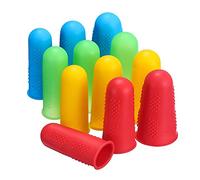 Silicone Finger Protectors,12 Pcs Finger Protector Hot Glue Gun Finger Caps Silicone Finger Guards,Non-Stick Finger Cover for Sewing,Wax,Resin, Scrapbooking,3 Sizes,4 Colors