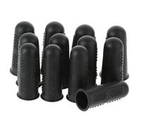 Silicone Finger Protectors, 12Pcs 3 Sizes Rubber Fingers Tips Finger Covers Thumb Finger Guard Sleeves Thimbles Cots Protectors for Hand Sewing, Hot Melt Glue, Embroidery, Cutting, Ironing (Black)