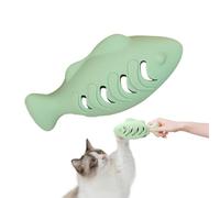 Silicone Fish Cat Toy - Catnip Filled Interactive Chew Resistant Pet Enrichment | Elastic Bounce Back Design Suitable Indoor Kittens Cats Play Training Hunting Simulation Durable Flexible Animal