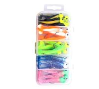 Silicone Fishing Bait, Soft Fishing Baits for Bass, 25 x Coloured Silicone Freshwater Fishing Bait Assortment | High Tougness Lead Hooks with Storage Box for Salmon Set for Salmon