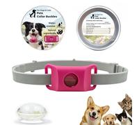Silicone Fl/ea Collar for Dogs, Calming Collar for Pets, Natural Waterproof & Adjustable Collars for Pets, Long Lasting Adjustable Dog Co/llar with Fl/ea & Ti/ck Protection for P/ets #Pink