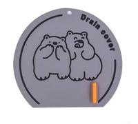 Silicone Floor Drain Cover for Bathtub Shower and Kitchen Sink, Reusable Anti-Clog & Anti- Drain Protector, Non-Slip Design, for Easy to Clean, 15(Grey for Fox)