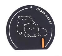 Silicone Floor Drain Cover for Bathtub Shower and Kitchen Sink, Reusable Anti-Clog & Anti- Drain Protector, Non-Slip Design, for Easy to Clean, 15(Black for Fox)