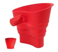 Silicone Flour Funnel - Engineered for Stand Mixer Use, Handles Honey Oil and Dry Ingredients Without Clogging or Spillage (version (version (length+2cm) Red)
