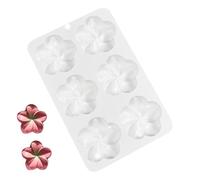 Silicone Flower Molds,Silicone Butter Molds, 6 Cavity Baking Fondant Molds, Baking Tool, Cake Mold for Ovens, Microwave, Dishwasher