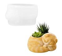 Silicone Flower Pot Mold - Cat Shape Crafting Silicone Form, Candle Holder Mould System, Flexible Succulents Planter Making Tool | Candles Holders Succulentt Cactus for Candle Holder Cactus
