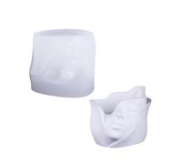 Silicone Flower Vase Mold Human Face Shape Flexible Ornament Molds Flowerpot Suitable for Making Flowerpot Face Planter