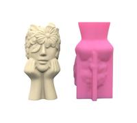 Silicone Flower Vase Molds Human Body Shape Flexible Ornament Molds Unique Flowerpot for Resin Craft Silicone Craft Mold