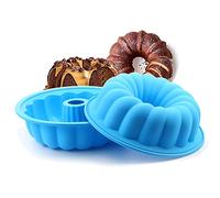 Silicone Fluted Cake Pans Fluted Round Silicone Baking Molds DIY Baking Cases Baking Pan For Homemade Bread Silicone Baking Mold With Practical BPA Free Nonstick for Donut Muffin Cake Cookie 2PCS