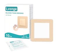 Silicone Foam Dressing 4"x4" (Pack of 10) With Sticky Edge, Wound Care Dressings Highly Absorbent Large Waterproof Silicone Bandages for Pressure Ulcers, Bed Wounds, Leg Ulcers