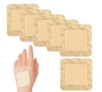 Silicone Foam Dressing 6PCS, Border Comfort 10x10, Gentle Border 10cm x 10cm, Silicone Dressings for Wounds, Post-Surgery Wound Care, Diabetic Foot Ulcer Protection, 10x10cm Waterproof Bandage