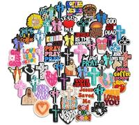 Silicone Focal Beads Bulk,63PCS Different Jesus Focal Beads for Pens/Necklace/Keychains/Bracelets Christian Gifts