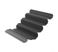 Silicone foldable drain pad for kitchen tableware drying, non slip mat with raised ridges designed to keep counters dry and clean (Black)