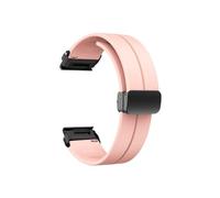 Silicone Folding Buckle Strap Fit For Garmin Descent Mk2 Quatix 7X Enduro 2 Fenix 3(Pink)