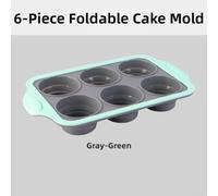 Silicone Folding Cake Baking Pan, 1 Pack, Nordic Style, Heat-Resistant & Release, Space-Saving Design, for Home Bakers(Green)