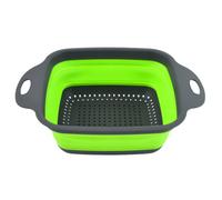 Silicone Folding Drain Fruit Vegetable Washing Basket Foldable Strainer Drainer Kitchen Storage Tool Dish Large Green