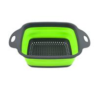 Silicone Folding Drain Fruit Vegetable Washing Basket Foldable Strainer Drainer Kitchen Storage Tool Dish Small Green