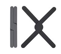 Silicone Folding Trivets 2 Pack Non Slip Heat Resistant for Hot Pans/Cup/Dishes/Plates (Gray and Black)