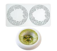 Silicone Fondant Lace Mat, Sugar Craft Impression Mold Edible Cake Molecular Cuisine Decorating, 2 Holes Rose Flower Circular Ring