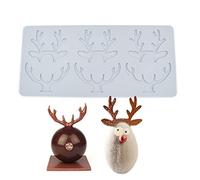 Silicone Fondant Lace Mat, Sugar Craft Impression Mold Edible Cake Molecular Cuisine Decorating, 6 Holes Antler