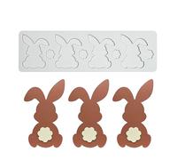 Silicone Fondant Lace Mat, Sugar Craft Impression Mold Edible Cake Molecular Cuisine Decorating, 8 Holes Little Flower & Rabbit